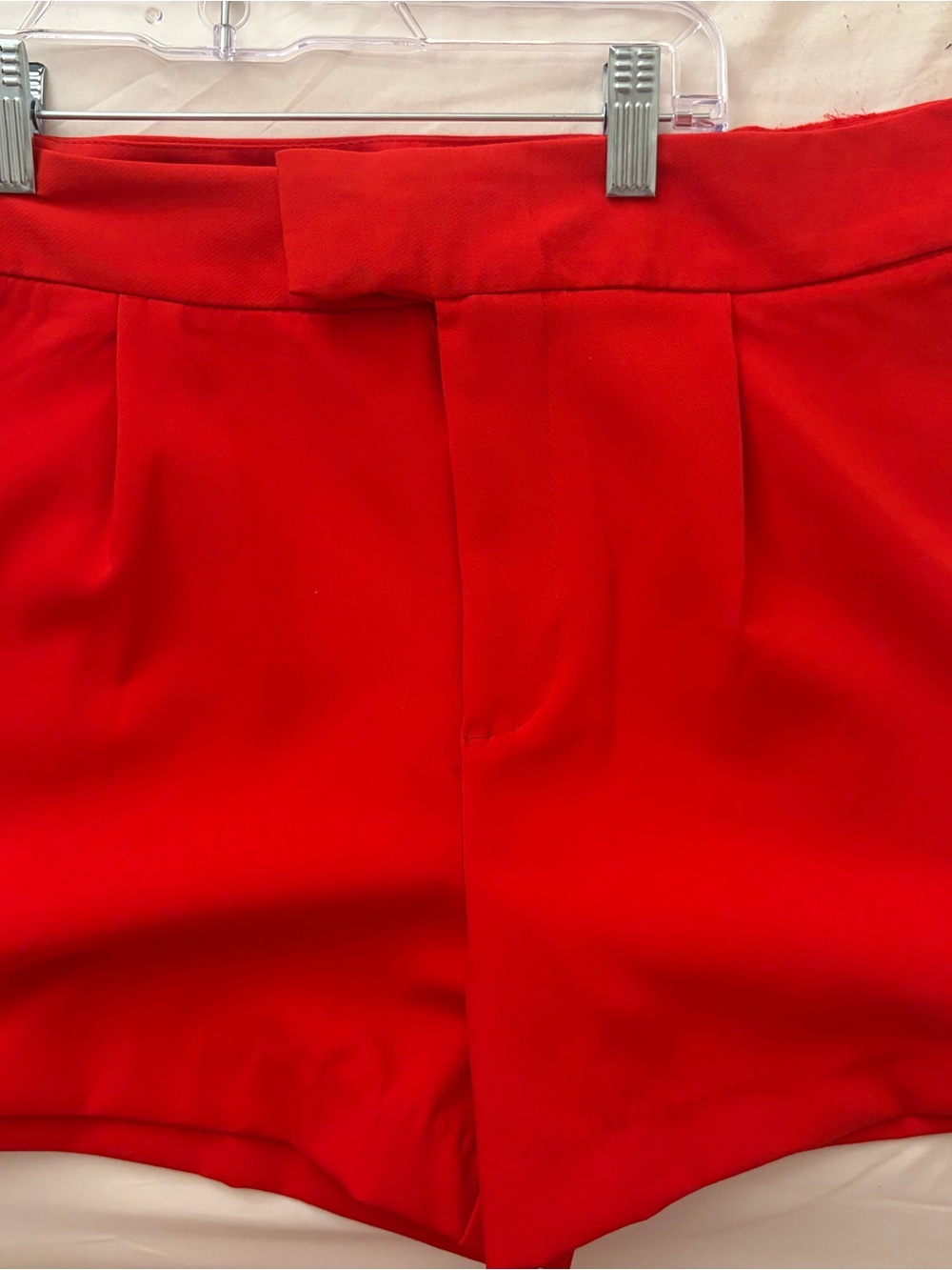 High-Waist Red Women’s Tailored Shorts